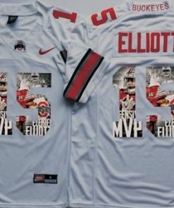Buckeyes #15 Ezekiel Elliott White Player Fashion Stitched NCAA Jersey