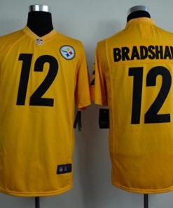 Nike Steelers #12 Terry Bradshaw Gold Men's Stitched NFL Game Jersey