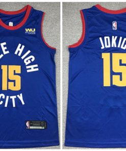 Men's Denver Nuggets #15 Nikola Jokic Blue Stitched NBA Jersey