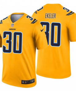 Men's Los Angeles Chargers #30 Austin Ekeler Gold Inverted Legend Jersey