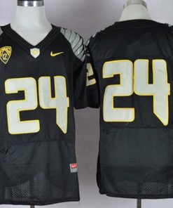 Ducks #24 Thomas Tyner Black Elite PAC-12 Patch Stitched NCAA Jersey