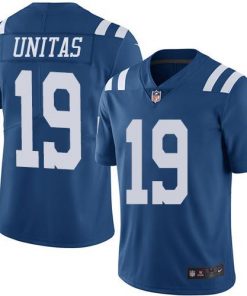 Nike Colts #19 Johnny Unitas Royal Blue Men's Stitched NFL Limited Rush Jersey