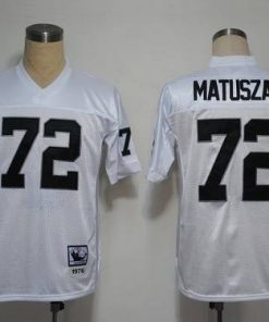 Mitchell and Ness Raiders #72 John Matuszak White Stitched NFL Jersey