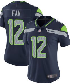 Women's Seahawks #12 Fan Navy Vapor Untouchable Limited Stitched NFL Jersey