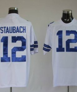 Mitchell & Ness Cowboys #12 Roger Staubach White Stitched Throwback NFL Jersey