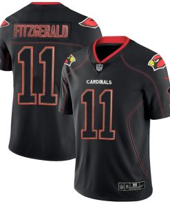 Men's Cardinals #11 Larry Fitzgerald NFL 2018 Lights Out Black Color Rush Limited Stitched Jersey