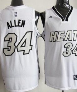 Heat #34 Ray Allen White on White Stitched NBA Jersey