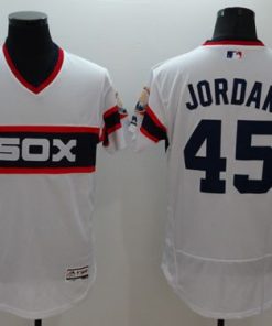 White Sox #45 Michael Jordan White Flexbase Authentic Collection Stitched MLB Jersey