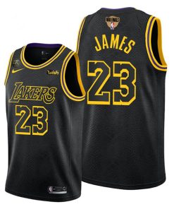 Men's Los Angeles Lakers #23 LeBron James 2020 Western Conference Champions Black Mamba Inspired Stitched NBA Jersey