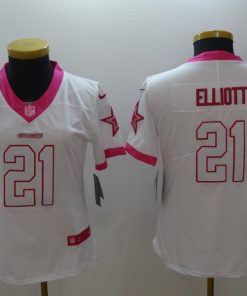 Women's Dallas Cowboys #21 Ezekiel Elliott White Vapor Untouchable Limited Stitched NFL Jersey