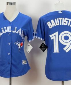 Blue Jays #19 Jose Bautista Blue Women's Fashion Stitched MLB Jersey