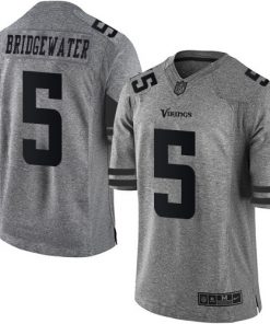 Nike Vikings #5 Teddy Bridgewater Gray Men's Stitched NFL Limited Gridiron Gray Jersey