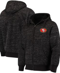 Men's San Francisco 49ers G-III Sports by Carl Banks Heathered Black Discovery Sherpa Full-Zip NFL Jacket
