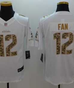 Nike Seahawks #12 Fan White Men's Stitched NFL Limited Salute to Service Jersey