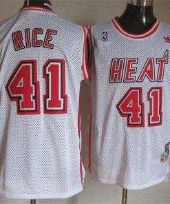 Heat #41 Glen Rice White Throwback Stitched NBA Jersey