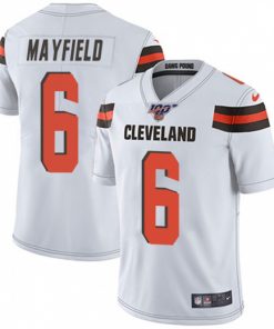 Men's Cleveland Browns 100th #6 Baker Mayfield White NFL Vapor Untouchable Limited Stitched Jersey