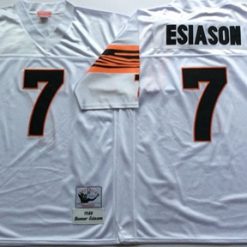 Mitchell And Ness Bengals #7 Boomer Esiason White Throwback Stitched NFL Jersey