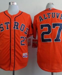 Astros #27 Jose Altuve Orange Cool Base Stitched MLB Jersey