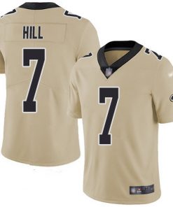 Men's New Orleans Saints #7 Taysom Hill Gold Inverted Legend Stitched NFL Jersey