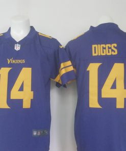 Men's Nike Vikings #14 Stefon Diggs Purple Limited Rush Stitched NFL Jersey