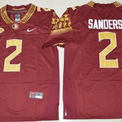 Seminoles #2 Deion Sanders Red Limited Stitched NCAA Limited Jersey