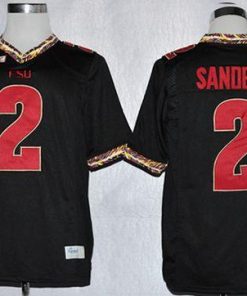 Seminoles #2 Deion Sanders Black Stitched NCAA Jersey