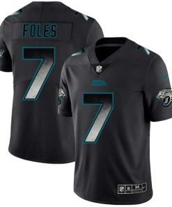 Men's Jacksonville Jaguars #7 Nick Foles 2019 Black Smoke Fashion Limited Stitched NFL Jersey