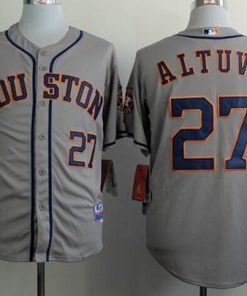 Astros #27 Jose Altuve Grey Cool Base Stitched MLB Jersey
