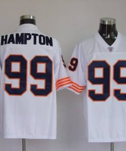 Mitchell & Ness Bears #99 Dan Hampton White With Big Number Bear Patch Stitched Throwback NFL Jersey