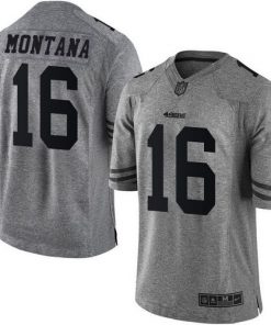 Nike 49ers #16 Joe Montana Gray Men's Stitched NFL Limited Gridiron Gray Jersey
