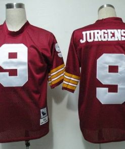 Mitchell and Ness Redskins #9 Jurgensen Red Stitched Throwback NFL Jersey