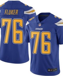 Nike Chargers #76 D.J. Fluker Electric Blue Men's Stitched NFL Limited Rush Jersey