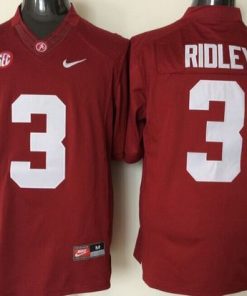 Crimson Tide #3 Calvin Ridley Red Stitched NCAA Jersey