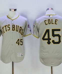 Pirates #45 Gerrit Cole Grey Flexbase Authentic Collection Stitched MLB Jersey