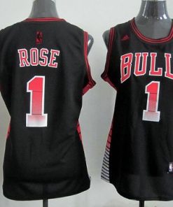 Bulls #1 Derrick Rose Black Women's Vibe Stitched NBA Jersey