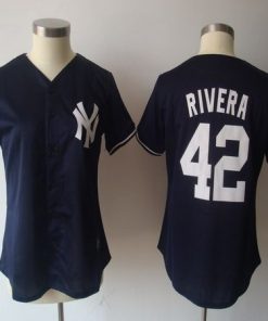 Yankees #42 Mariano Rivera Navy Blue Women's Fashion Stitched MLB Jersey
