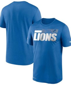 Men's Detroit Lions 2020 Blue Sideline Impact Legend Performance NFL T-Shirt