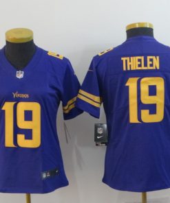 Women's Minnesota Vikings#19 Adam Thielen Purple Rush Limited Stitched NFL Jersey