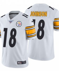 Men's Pittsburgh Steelers #18 Diontae Johnson 2019 100th Season White Vapor Untouchable Limited Stitched NFL Jersey