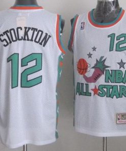 Mitchell And Ness Jazz #12 John Stockton White 1996 All star Stitched NBA Jersey