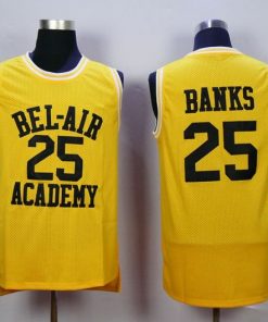 Bel-Air Academy #25 Banks Gold Stitched Basketball Jersey