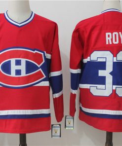 Men's Montreal Canadiens #33 Patrick Roy Red Throwback CCM Stitched NHL Jersey