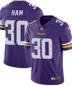 Men's Minnesota Vikings #30 C.J. Ham Purple Vapor Untouchable Limited Stitched NFL Jersey.