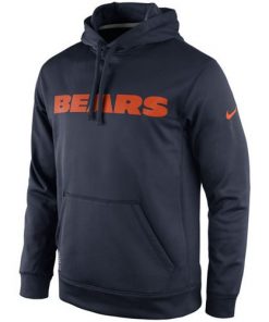 Chicago Bears Nike KO Wordmark Performance Hoodie Navy Blue