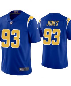 Men's Los Angeles Chargers #93 Justin Jones 2020 Royal Vapor Untouchable Limited Stitched Jersey