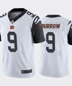 Men's Cincinnati Bengals #9 Joe Burrow 2020 White color rush Limited Stitched NFL Jersey