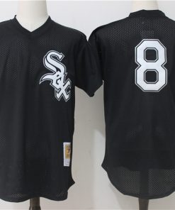 Men's Chicago White Sox #8 Bo Jackson Mitchell & Ness Black 1993 Authentic Cooperstown Collection Batting Practice Stitched MLB Jersey