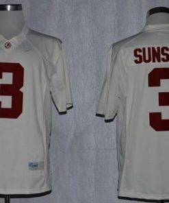 Crimson Tide #3 Vinnie Sunseri White Limited Stitched NCAA Jersey