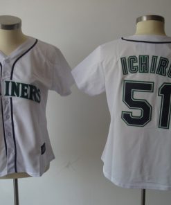 Mariners #51 Ichiro Suzuki White Women's Fashion Stitched MLB Jersey