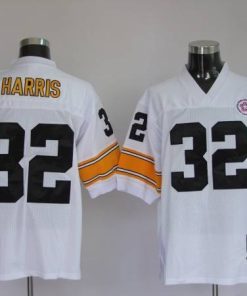 Mitchell & Ness Steelers #32 Franco Harris White Stitched Throwback NFL Jersey